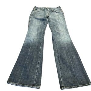7 For All Mankind Women's Blue Flared Jeans Size 28